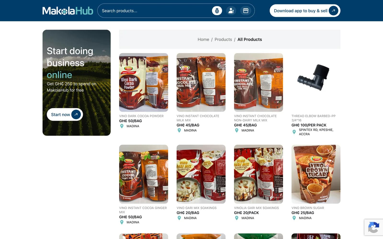 MakolaHub product listings